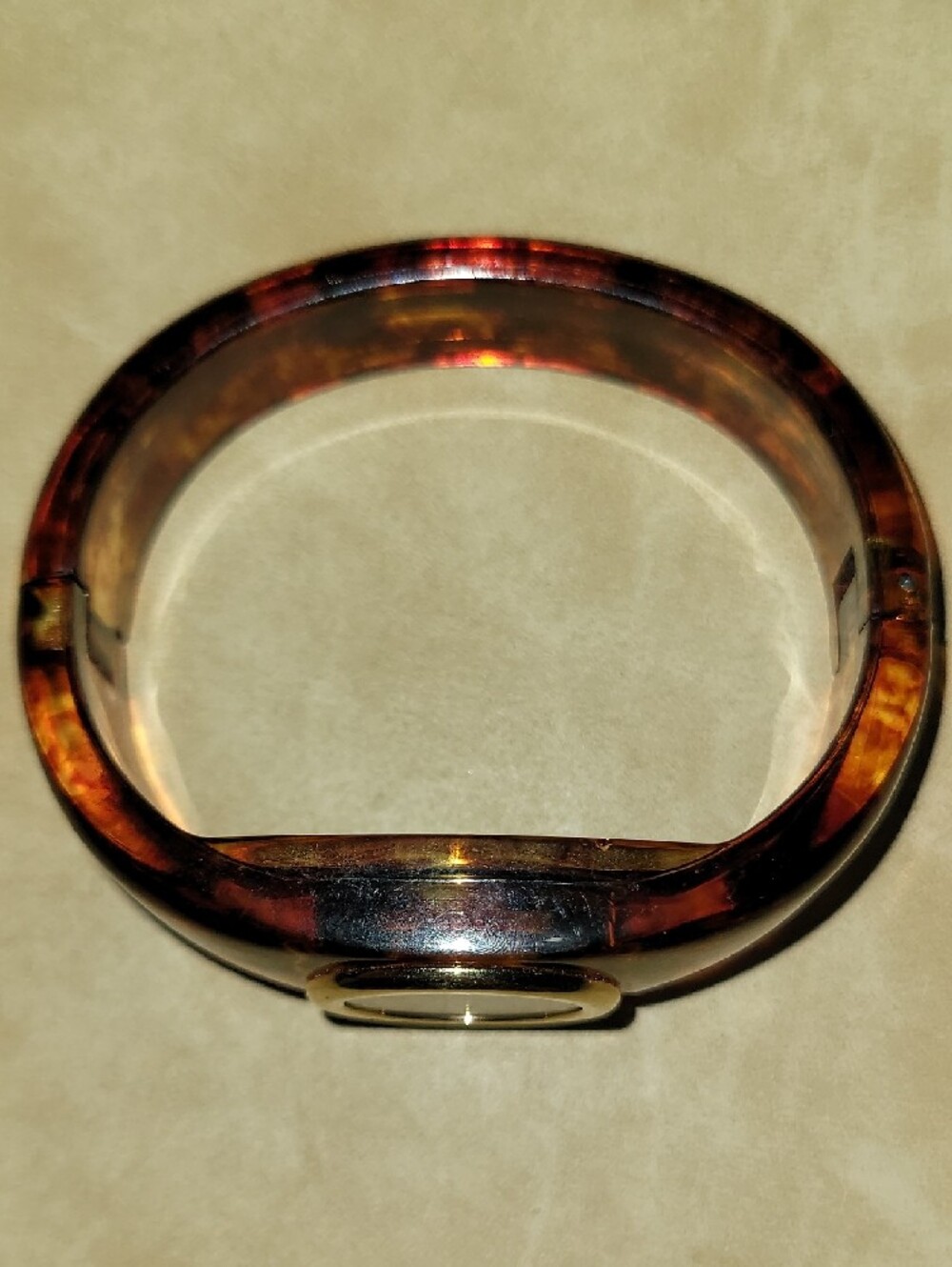 Vintage. Anne Klein Gold-Tone Dial Tortoise-Pattern Bangle Watch - Picture 6 of 8